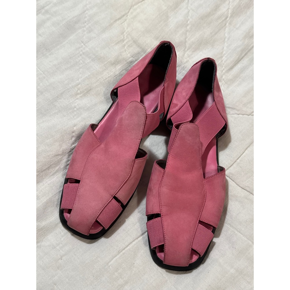 Vintage Cabin Creek Womens Pink Nubuck Leather Fisherman Sandals Size 8M Retro